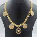 24K Gold Plated Versac.e Coin Chain Necklace - Offer Hunts