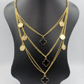 24K Gold Plated Van Cl.eef Coin Stranded Necklace - Offer Hunts