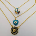 24K Gold Plated Versac.e Heart Dice 3 Layer Necklace - Offer Hunts