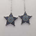 Silver Plated Star Dangling Earrings - Offer Hunts