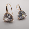 Gold Plated Triangle Simulated Diamond Earrings - Offer Hunts