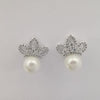 Silver Plated Pearl Crown Earrings - Offer Hunts
