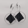 Silver Plated Double Round Earrings - Offer Hunts