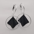 Silver Plated Double Round Earrings - Offer Hunts