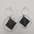 Silver Plated Double Round Earrings - Offer Hunts