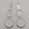Silver Plated Tri-Circle Snowflake Earrings - Offer Hunts