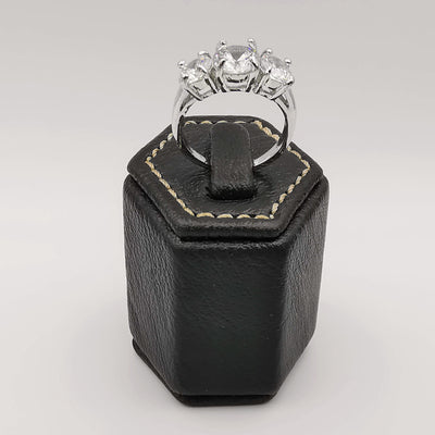 Silver Plated Tri-Diamond Ring [R009] - Offer Hunts