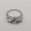 Silver Plated Tri-Diamond Ring [R009] - Offer Hunts