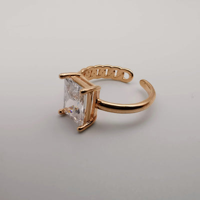 Rectangular Gem Ring [Adjustable Size] - 18K Gold Plate - Jack Fan Collection [001] - Offer Hunts