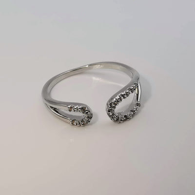 Double Oval Knuckle Ring [Adjustable Size] - 18K Gold Plate - Jack Fan Collection [003] - Offer Hunts