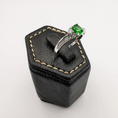 Green Gem Ring [SIZE 16] - 18K Gold Plate - Jack Fan Collection [004] - Offer Hunts