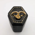 Dangling Gem Heart Ring [SIZE 18] - 18K Gold Plate - Jack Fan Collection [004] - Offer Hunts