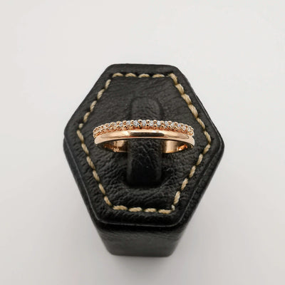 Flat Gem Band Ring [SIZE 17] - 18K Gold Plate - Jack Fan Collection [006] - Offer Hunts