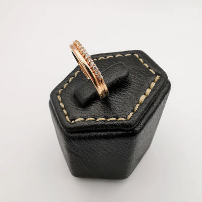 Flat Gem Band Ring [SIZE 17] - 18K Gold Plate - Jack Fan Collection [006] - Offer Hunts