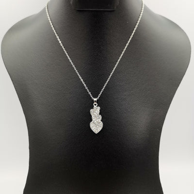 Triple Heart Necklace - Golden and Silver - Offer Hunts