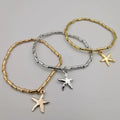 3 Elastic Bracelet Charm Set - 4 Designs - Silver + Gold + Rose Gold [Handmade[ - Offer Hunts