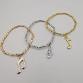 3 Elastic Bracelet Charm Set - 4 Designs - Silver + Gold + Rose Gold [Handmade[ - Offer Hunts