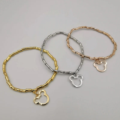 3 Elastic Bracelet Charm Set - 4 Designs - Silver + Gold + Rose Gold [Handmade[ - Offer Hunts