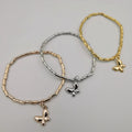 3 Elastic Bracelet Charm Set - 4 Designs - Silver + Gold + Rose Gold [Handmade[ - Offer Hunts