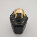 Wide Horizontal-Engraved Wedding Band Ring - D Shaped - 24K Rose Gold Plate - Offer Hunts