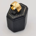 Wide Horizontal-Engraved Wedding Band Ring - D Shaped - 24K Rose Gold Plate - Offer Hunts
