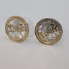 Round Love Earrings with Crystals - Golden and Silver - Offer Hunts