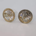 Round Love Earrings with Crystals - Golden and Silver - Offer Hunts