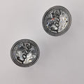 Round Love Earrings with Crystals - Golden and Silver - Offer Hunts