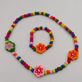 Wooden Beads Necklace and Bracelet Set for Kids - Handmade - Multiple Colors - Offer Hunts