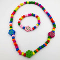 Wooden Beads Necklace and Bracelet Set for Kids - Handmade - Multiple Colors - Offer Hunts