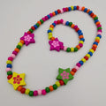 Wooden Beads Necklace and Bracelet Set for Kids - Handmade - Multiple Colors - Offer Hunts