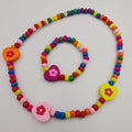 Wooden Beads Necklace and Bracelet Set for Kids - Handmade - Multiple Colors - Offer Hunts