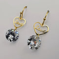 Heart with Simulated Diamond Golden Earring - Offer Hunts