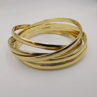 Interconnected Bracelet Set - Golden and Silver - Size 65mm - Offer Hunts