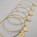 5 Piece Coin Bracelet Set - Golden and Silver - Size 65mm - Offer Hunts