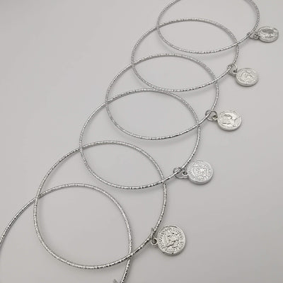 5 Piece Coin Bracelet Set - Golden and Silver - Size 65mm - Offer Hunts