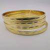 Notched Round Bracelet Set - 4 Pieces - Golden and Silver - Size 65mm - Offer Hunts