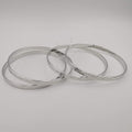 Notched Round Bracelet Set - 4 Pieces - Golden and Silver - Size 65mm - Offer Hunts