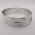 Notched Round Bracelet Set - 4 Pieces - Golden and Silver - Size 65mm - Offer Hunts