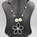 Floral Pearl Bead Necklace - Golden and Silver - Offer Hunts