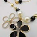 Floral Pearl Bead Necklace - Golden and Silver - Offer Hunts