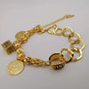 24K Gold Plated Coin Cube Chain Bracelet - Offer Hunts