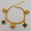 24K Gold Plated Crystal Van Cl.eef Ball Bracelet - Offer Hunts