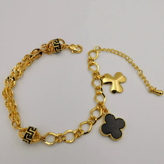 24K Gold Plated Van Cl.eef Petal Bracelet - Offer Hunts