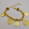 24K Gold Plated Round Hive Coin Bracelet - Offer Hunts