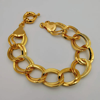 24K Gold Plated Lobster Chain Bracelet - Offer Hunts