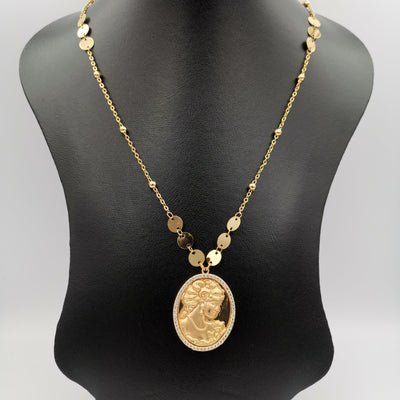 24K Gold Plated Camay Round Necklace - Offer Hunts