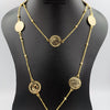 24K Gold Plated Long Chain Coin Necklace - Offer Hunts