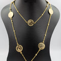 24K Gold Plated Long Chain Coin Necklace - Offer Hunts