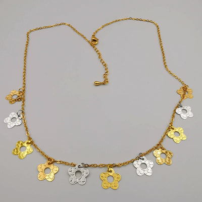 18K Gold Plated Flower Necklace - Offer Hunts